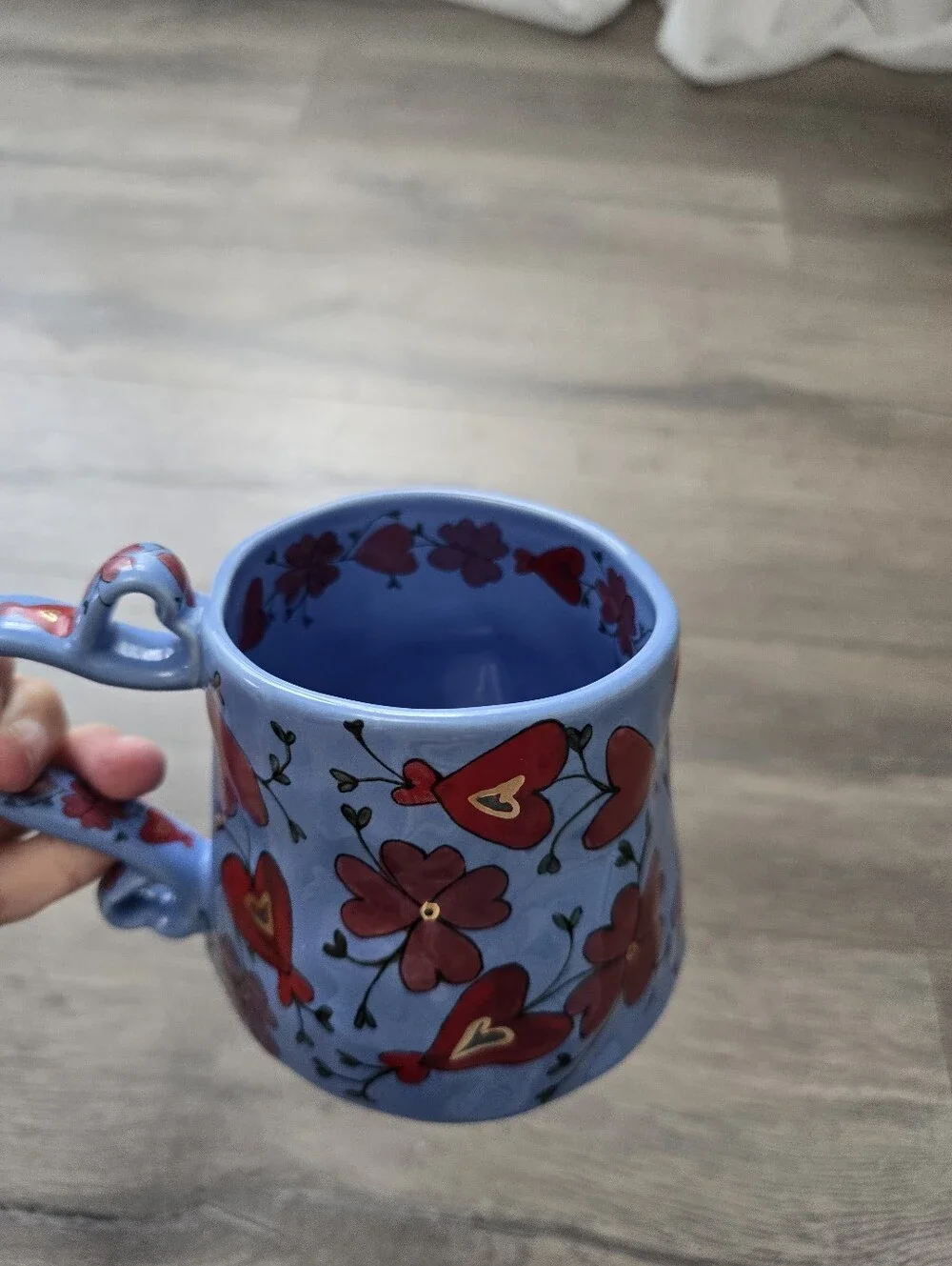 Anthropologie x The Mud Fairy Blooming Hearts Stoneware Mug Collectible